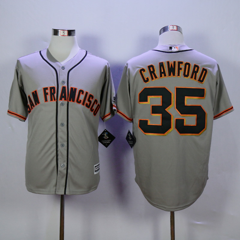 Men San Francisco Giants #35 Crawford Grey MLB Jerseys